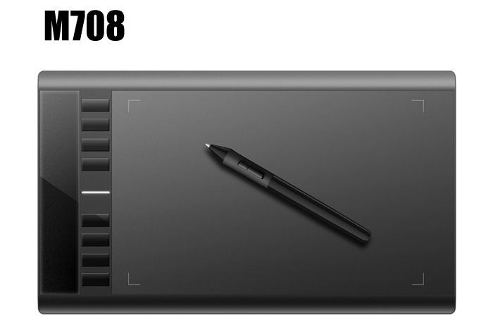 UGEE M708 10 x 6 inch Smart Graphics Tablet 5080 LPI Resolution P51 Drawing Pen for Digital Writing / Painting